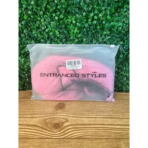 New Cosplay Entranced Styles Pink Wig With Flat Bangs Short Bob Wig For Women